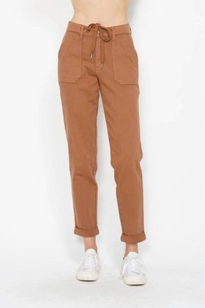 Judy Blue High Waist Garment Dyed Cuffed Jogger Pants In Camel