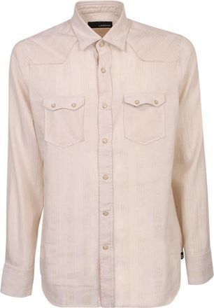 Lardini Emsergio Emc 1500 210 Shirt - Heren - Casual Overhemden - Beige - XL - Katoen - Overhemden