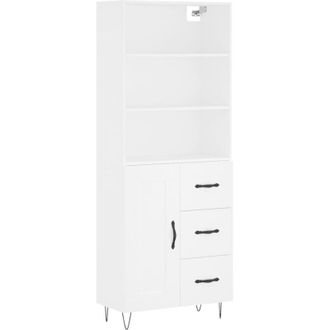 vidaXL Highboard White 69.5x34x180 cm Engineered Wood Vidaxl