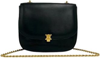 Celine Pre-owned Triomphe Leren Schoudertas - Dames - Vintage Schoudertas - Zwart - ONE Size - Leer - Vintage