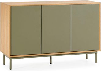 HOMN Aparador 3 puertas color roble/verde