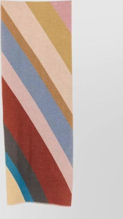 Paul Smith fine-knit wool cashmere diagonal-stripe scarf