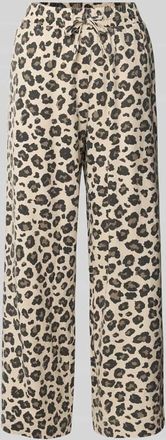 Freequent Wide Leg Stoffhose aus Viskose-Leinen-Mix Modell Lavisco in Beige, Größe XL