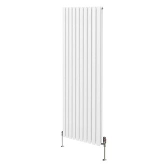 MonsterShop Oval Column Radiator & Valves - 1800mm x 600mm - White