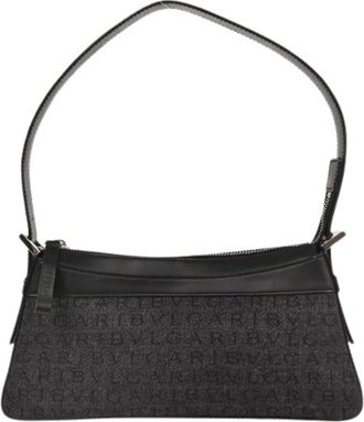 Bulgari Pre-owned Shoulder Bags, female, Black, Size: ONE SIZE Pre-owned Canvas Shoulder Bag