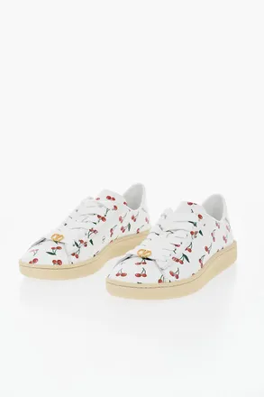 Valentino Patterned Leather Sneakers CHERRY Valentino