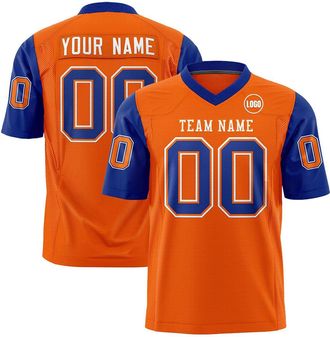 Generic Custom Football Jersey Personalized Stitched Team Name Number,Design Sports Shirt for Men Women Youth Orange