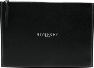 Givenchy Large Antigona Stamped Logo Leather Clutch Bag