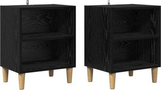 vidaXL Mueble Cama 2 Pcs Roble Negro 40 X 30 X 50 Cm Vidaxl