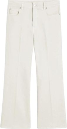 Max Mara Polonia Jeans - Dames - Wijde Broeken - Wit - S - Katoen - Broeken