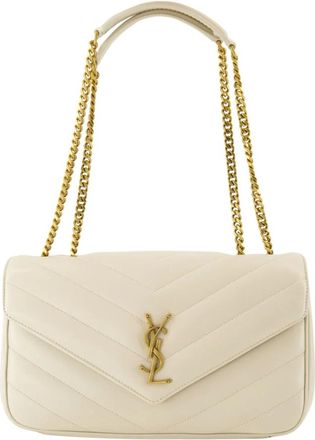 Saint Laurent Tassen, Dames, Wit, ONE Size, Katoen, Loulou Medium