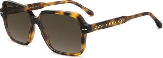 Isabel Marant Rechthoekige Zonnebril - Dames - Zonnebrillen - Bruin - 57 MM - Accessoires