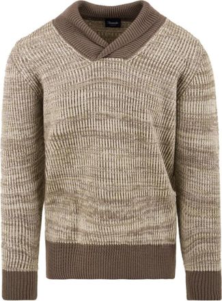 Drumohr Sweater D8M481Vm - Heren - V-hals truien - Bruin - XL - Truien & Vesten