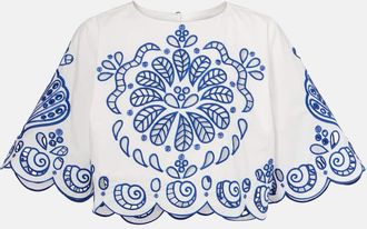 Farm Rio Top cropped in cotone con ricamo