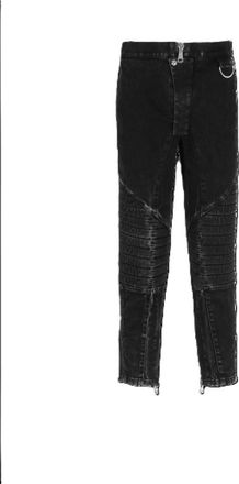 Balmain MenS Black Acid Wash Denim Pants, Size 32