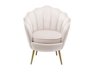 VENTE-UNIQUE.COM Sill&oacute;n cl&aacute;sico terciopelo beige