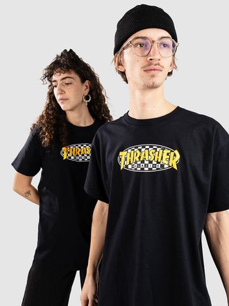 Thrasher Checkered Oval T-Shirt nero