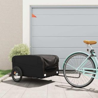vidaXL Remolque Para Bicicleta Hierro Negro 45 Kg Vidaxl