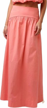 Shore Leave Uma Maxi Skirt In Sunset Coral