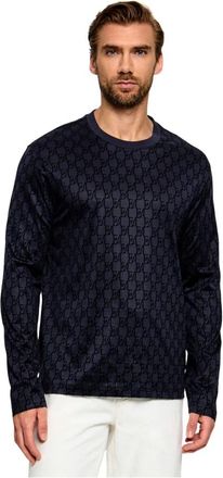 Emporio Armani Long Sleeve Tops - Heren - Longsleeves - Blauw - 2XL - Tops