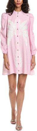 Sail to Sable Sail To Sable Scalloped Linen-Blend Shift Dress