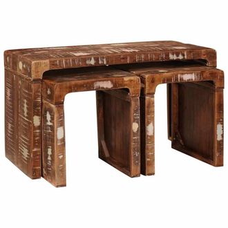 Berkfield Home End Tables Multicolour Solid reclaimed wood
