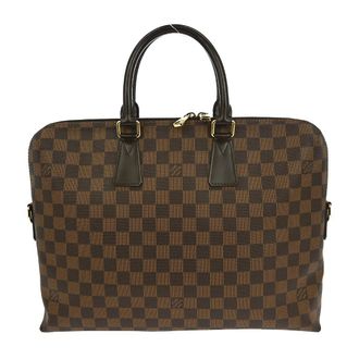 Louis Vuitton Porte-Documents Jour Bag Damier Brown Canvas Briefcase Bag (Pre-Owned)