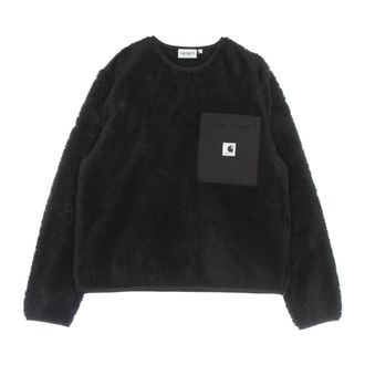 Carhartt Work in Progress Crewneck sweatshirt met zak met ritssluiting - Dames - Sweatshirts - Zwart - L - Polyester - Hoodies & sweatvesten