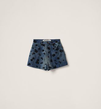 Miu Miu Embellished denim shorts