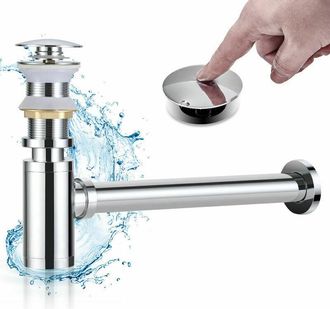 OEM Desag&uuml;e Para Lavabo De Ba&ntilde;o Con Desag&uuml;e Autom&aacute;tico Sin Rebosadero, Conjunto De Desag&uuml;e Y Sif&oacute;n, Kit De Desag&uuml;e Autom&aacute;tico De Dise&ntilde;o En Lat&oacute;n Macizo, C