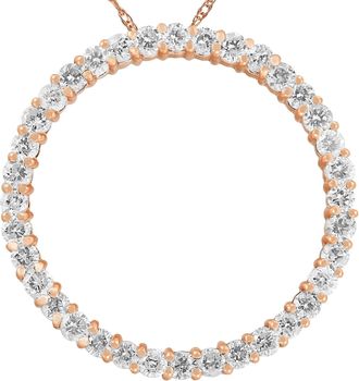 Pompeii3 2ct Circle Diamond Pendant 14K Rose Gold