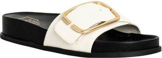 Shushop Delphine Slide Sandal in Black And White at Nordstrom, Size 6.5