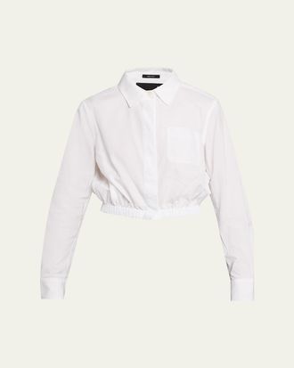 R13 Cropped Long-Sleeve Boxy Shirt