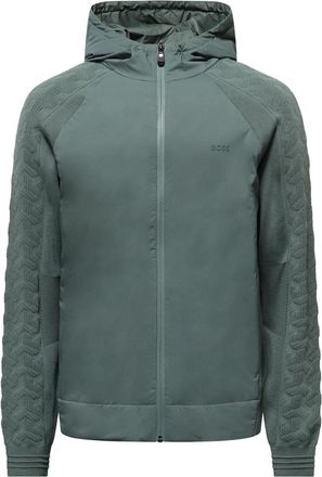 HUGO BOSS Mens Mirror Zip Up Hoodie in Green - Size X-Large