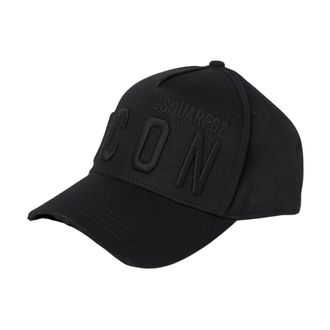 Dsquared2 Distressed Brim Baseball Cap - male - Dsquared2 - Hats & Caps - Black - ONE SIZE - Accessories