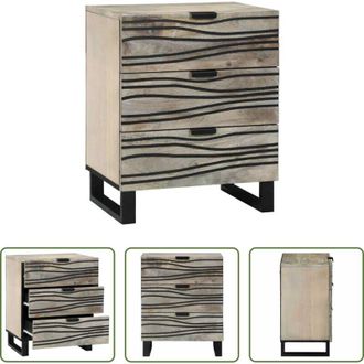 vidaXL vidaXL Armadio con cassetto - Armadio da Notte con cassetto Bianco e Nero 50 x 33 x 62 cm
