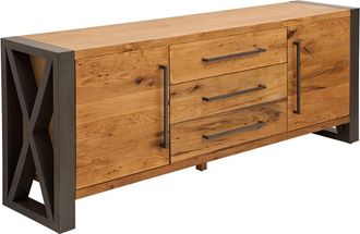 Global Interiors Grosses Massivholz Sideboard Thorus - 200 x 81 cm, Wildeiche geölt