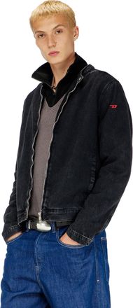 Diesel Moto jacket in clean-wash denim - Denim Jackets - Man - Black