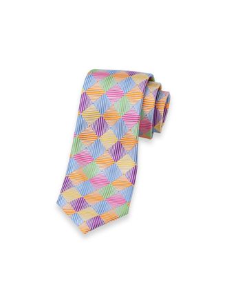 Paul Fredrick Geometric Woven Silk Tie