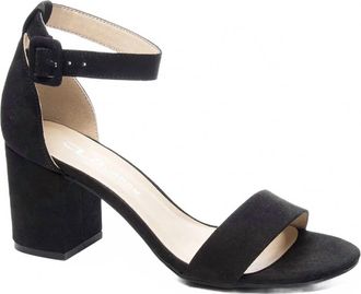 Chinese Laundry Womens Jody Block Heel Sandal In Black Suede