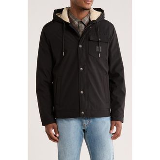 Lucky Brand Loki Workwear Soft Shell Faux Shearling Jacket in Black at Nordstrom Rack, Size Large