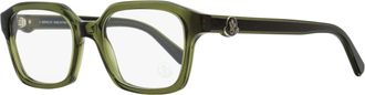 Moncler Unisex Rectangular Eyeglasses ML5181 096 Green/Black 52mm
