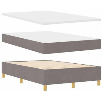vidaXL Cama Tipo Box Spring Con Colch&oacute;n Taup&eacute; 120 X 190 Cm Tela Vidaxl