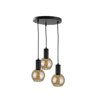 Netlighting Jantar Cluster Pendant Ceiling Light Black 30cm 3x E27
