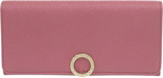 Bulgari Bvlgari Bvlgari Pink Leather Long Wallet (Bi-Fold) (Pre-Owned)