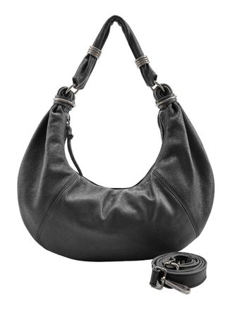 Fredsbruder FREDsBRUDER Always With You Hobo Leather Shoulder Bag Black