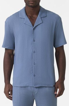 Mauvais Eivissa Relaxed Fit Shirt in Medium Blue at Nordstrom, Size Xx-Large S