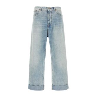 Valentino Garavani Straight Jeans, male, Blue, Size: W34 Denim Jeans