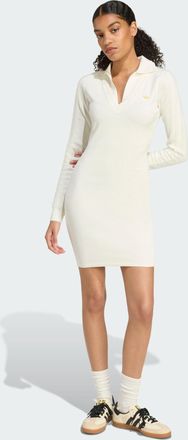 adidas Originals Womens Long Sleeve Collared Dress - Off-White - Size X-Small