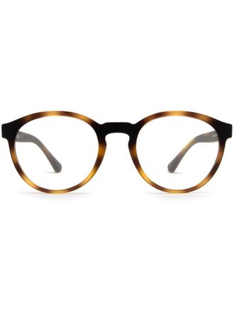 Emporio Armani tortoiseshell-effect round sunglasses - Brown